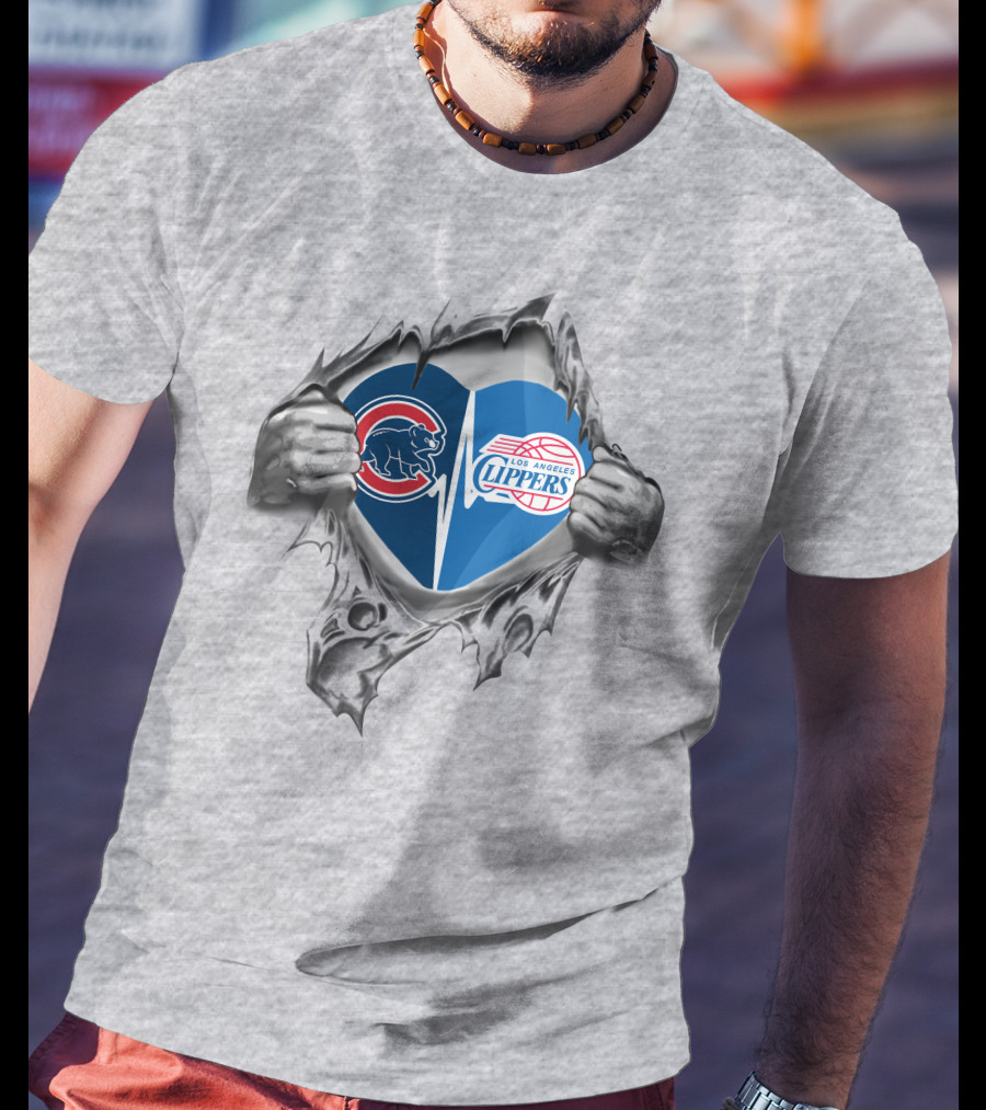 Cubs Clippers It's In My Heart Chicago Los Angeles Sports T-Shirt