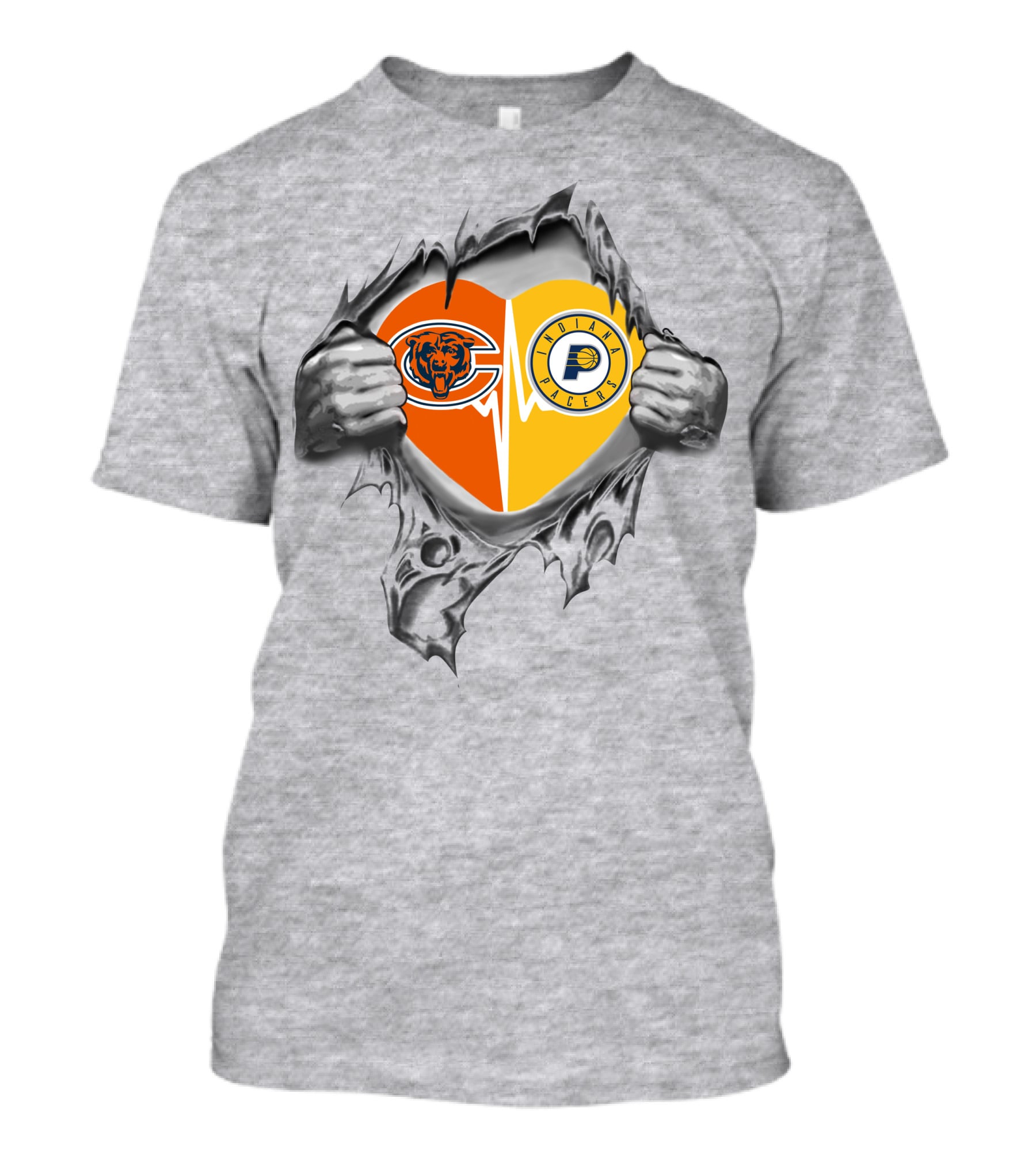 Chicago Bears And Indiana Pacers Heart Pride With Tear-Away T-Shirt