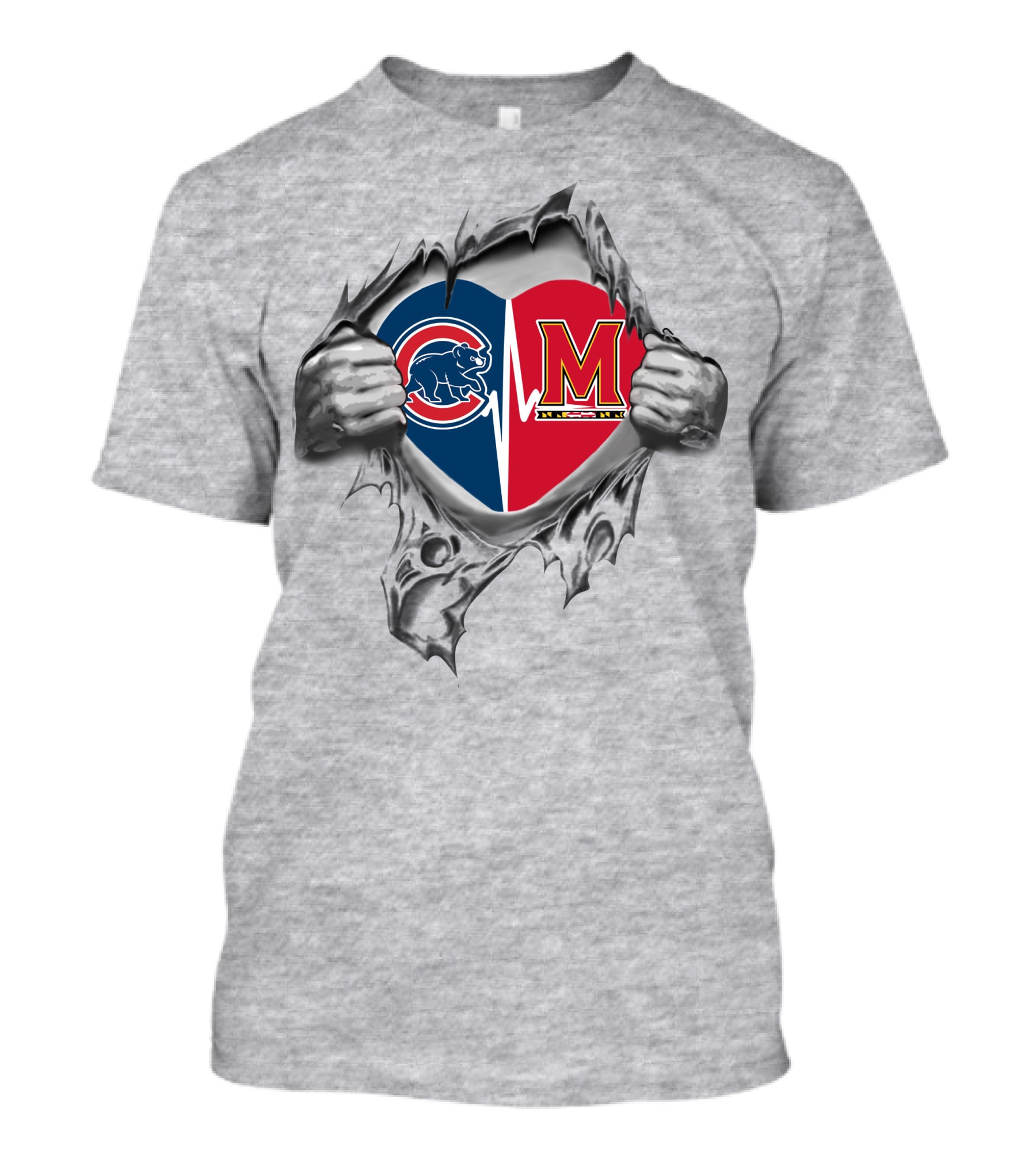 Cubs Maryland Heart Hands Ripping T-Shirt