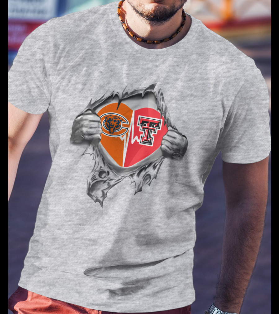 Bears Heartbeat Texas Tech Inside My Heart T-Shirt