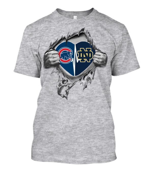 Cubs Notre Dame Heartbeat Rip T-Shirt