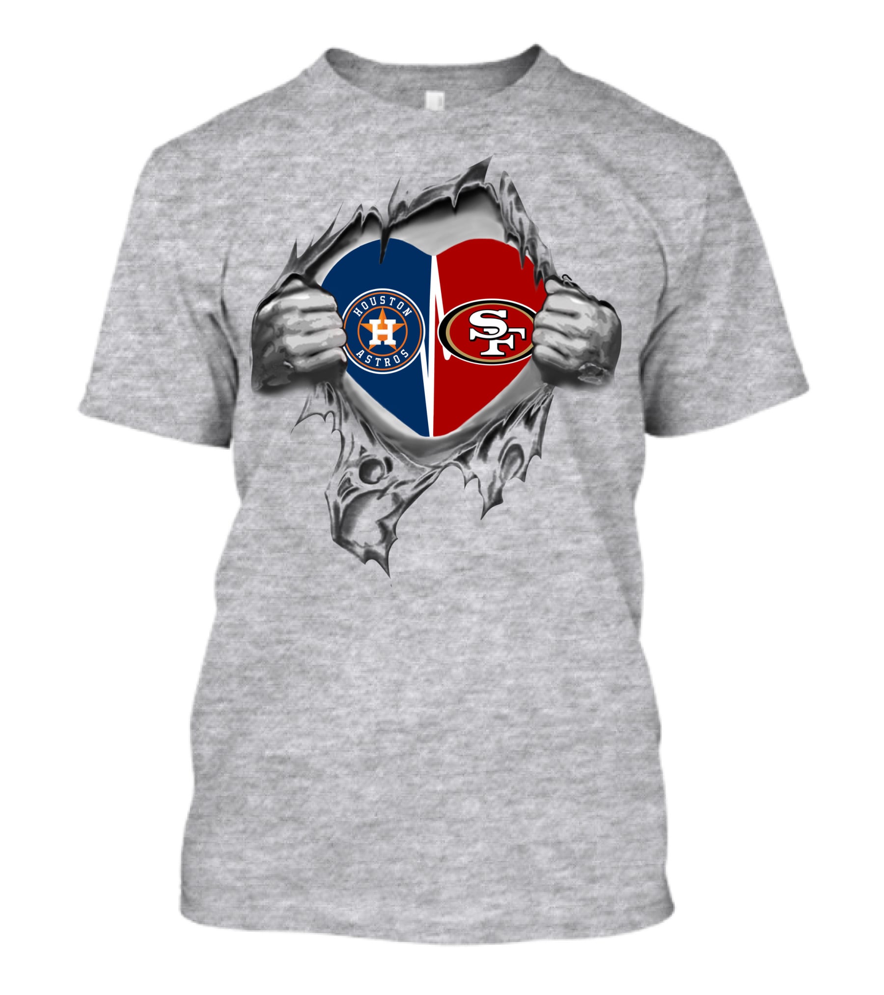 Houston Astros San Francisco 49ers Heart T-Shirt
