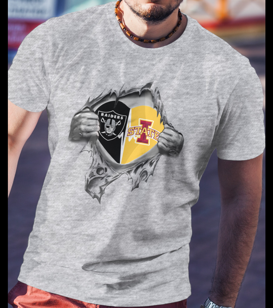 Raiders Iowa State Cyclones In My Heart Icons And Loyalty Fusion T-Shirt