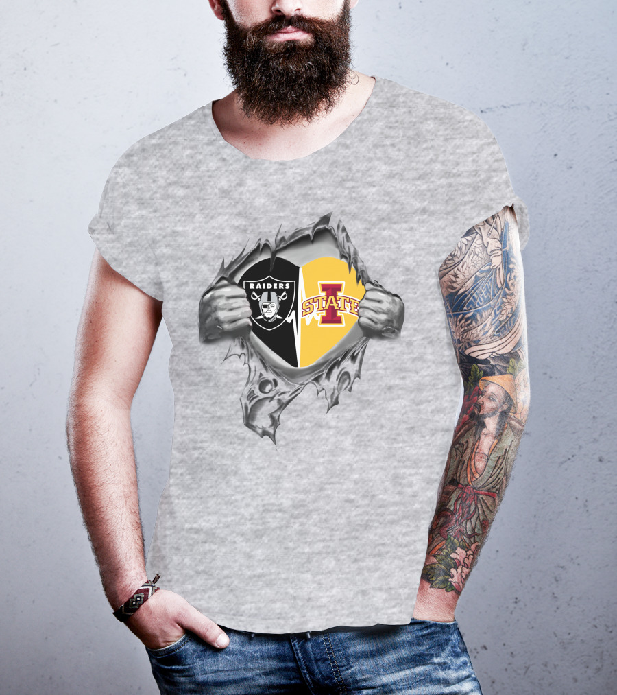 Raiders Iowa State Cyclones In My Heart Icons And Loyalty Fusion T-Shirt