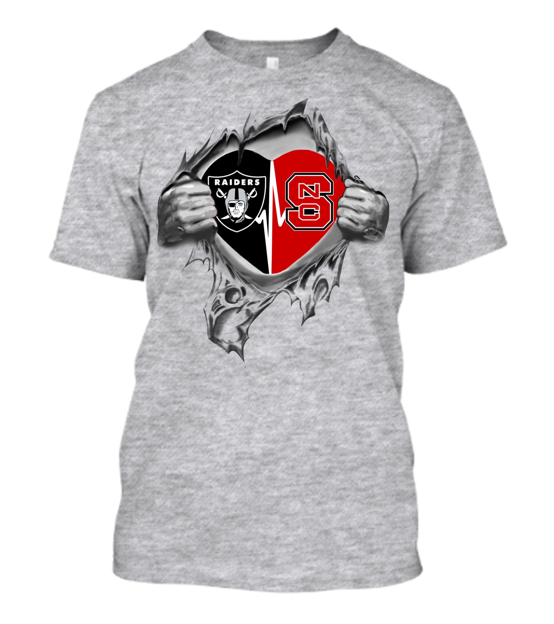 Raiders Nc State Heart Shield T-Shirt