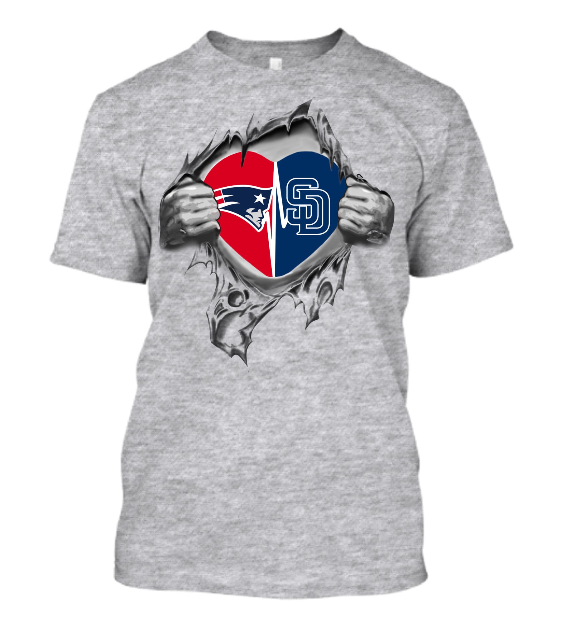 Patriots Padres Heart Logo T-Shirt