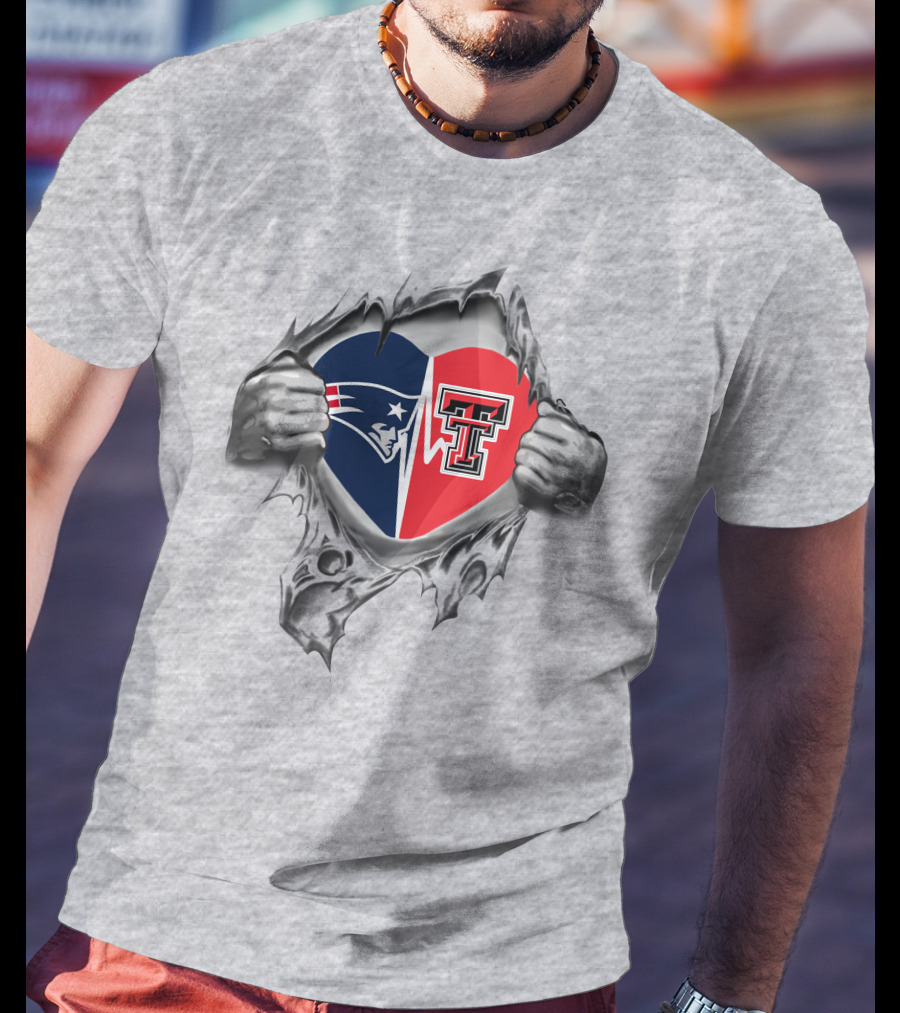 Patriots Texas Tech Heartbreaking Pride In My Heart With Torn Hands T-Shirt