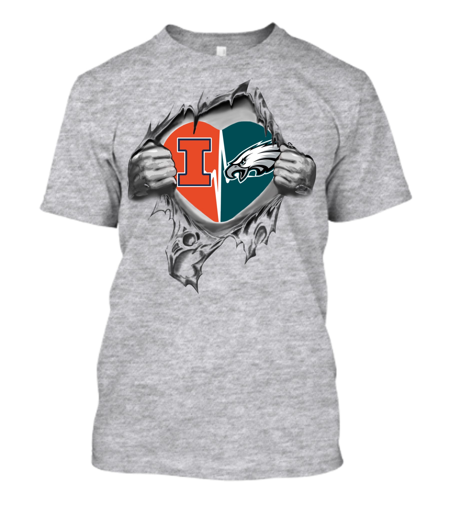 Eagles Illinois Heartbeat Divided Loyalty T-Shirt