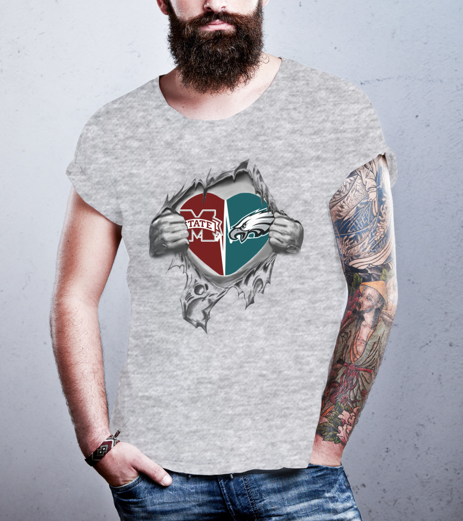 Eagles Mississippi State Heart Hands T-Shirt