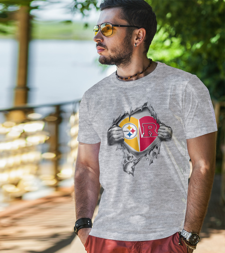 Steelers Rutgers Heartbeat Loyalty Logo Passion T-Shirt