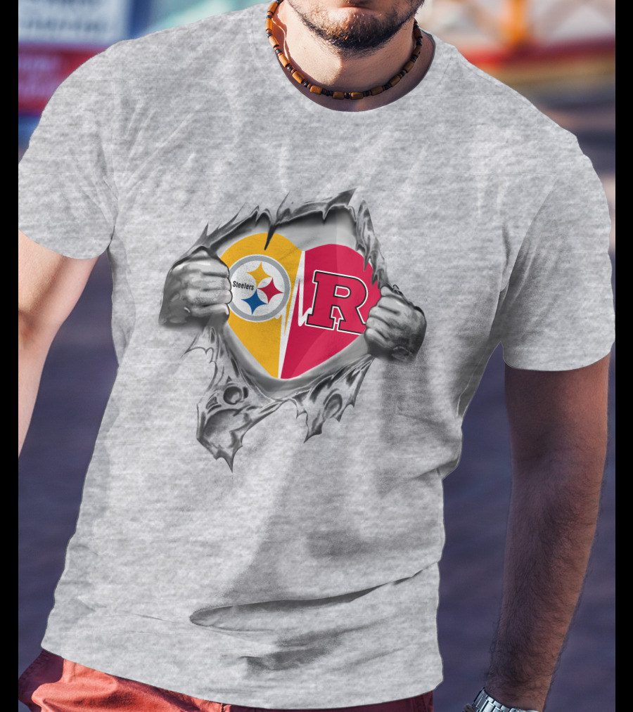 Steelers Rutgers Heartbeat Loyalty Logo Passion T-Shirt