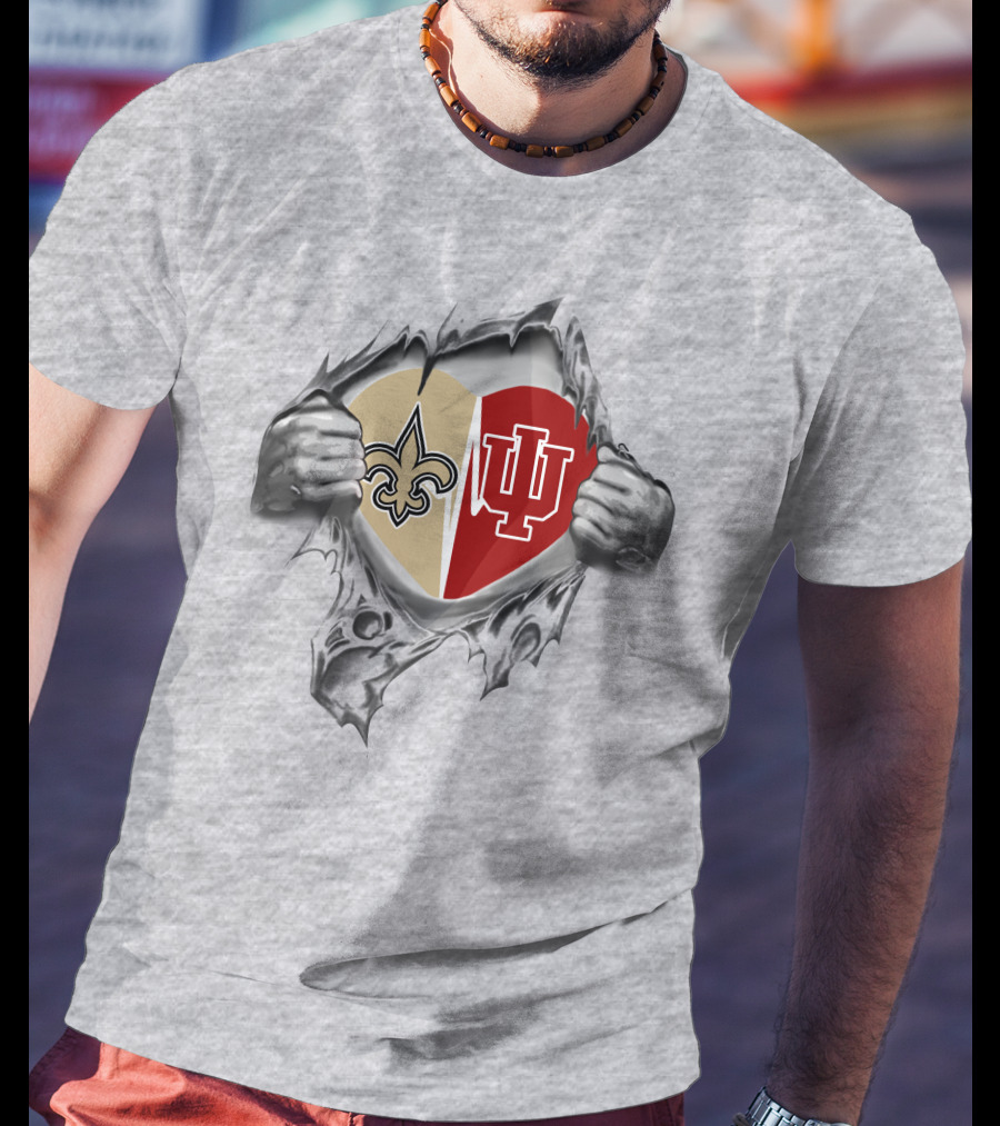 Saints Hoosiers Heart Logo Collaboration T-Shirt
