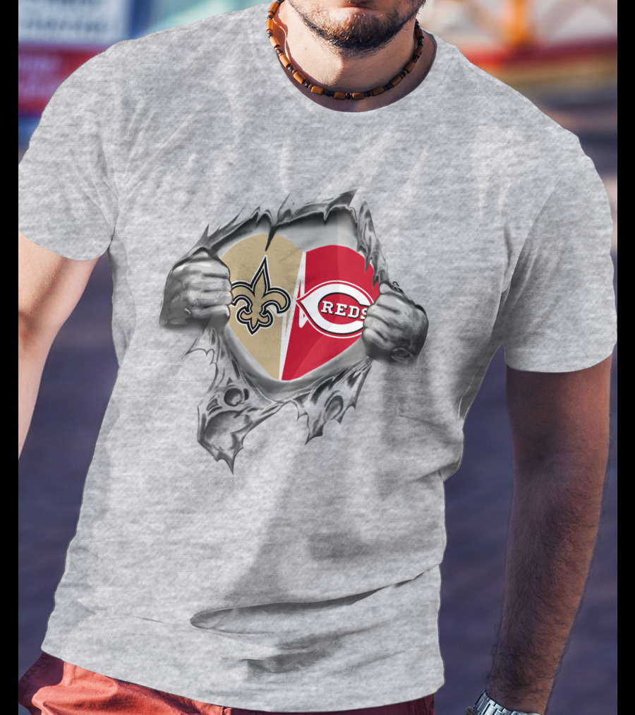 Saints Reds Heart Logo Collaboration T-Shirt