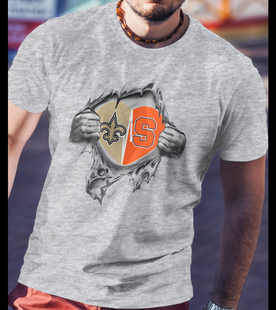 Saints Syracuse Heart Fleur-de-Lis S Icon T-Shirt
