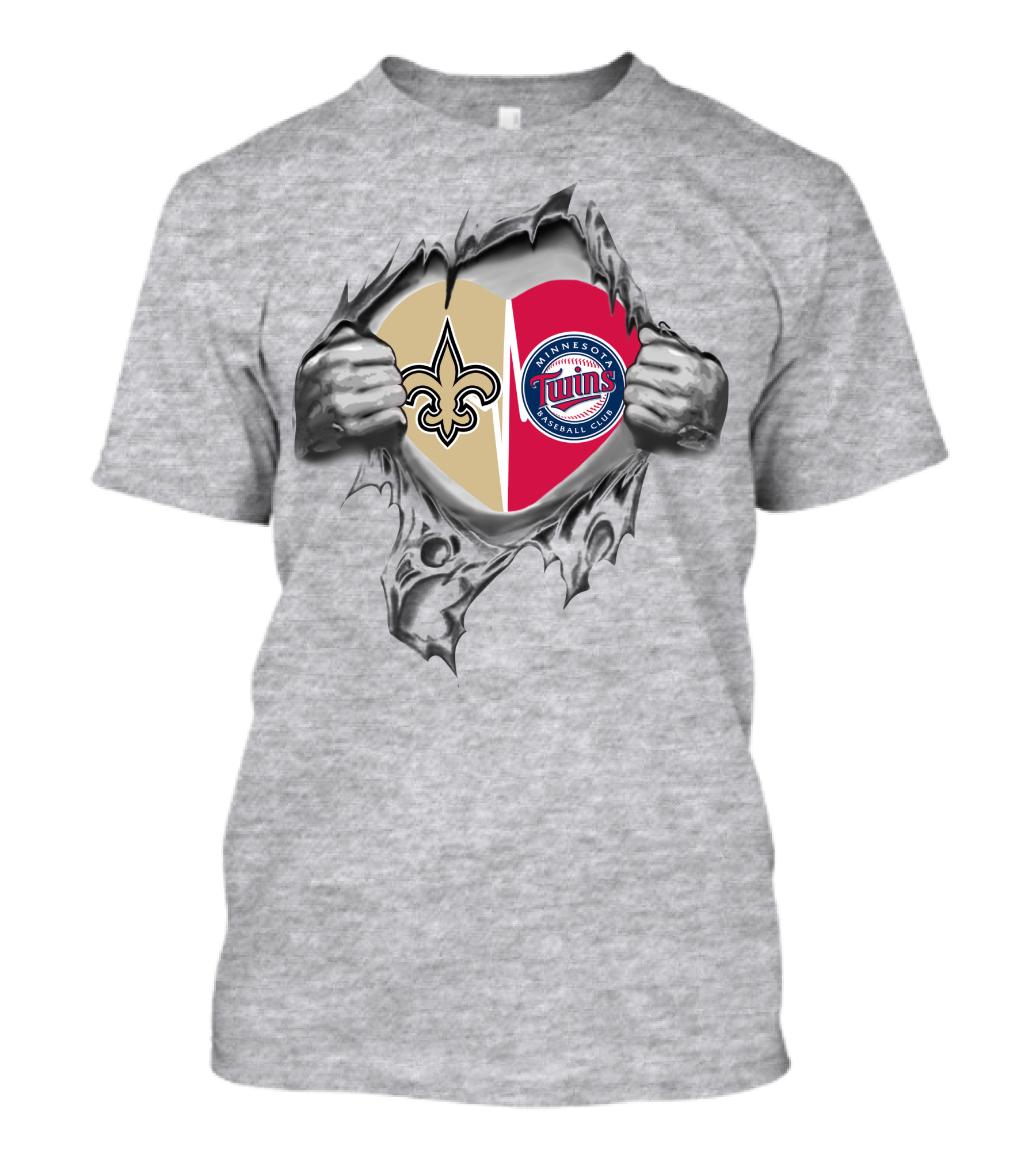 New Orleans Saints Minnesota Twins Heart T-Shirt