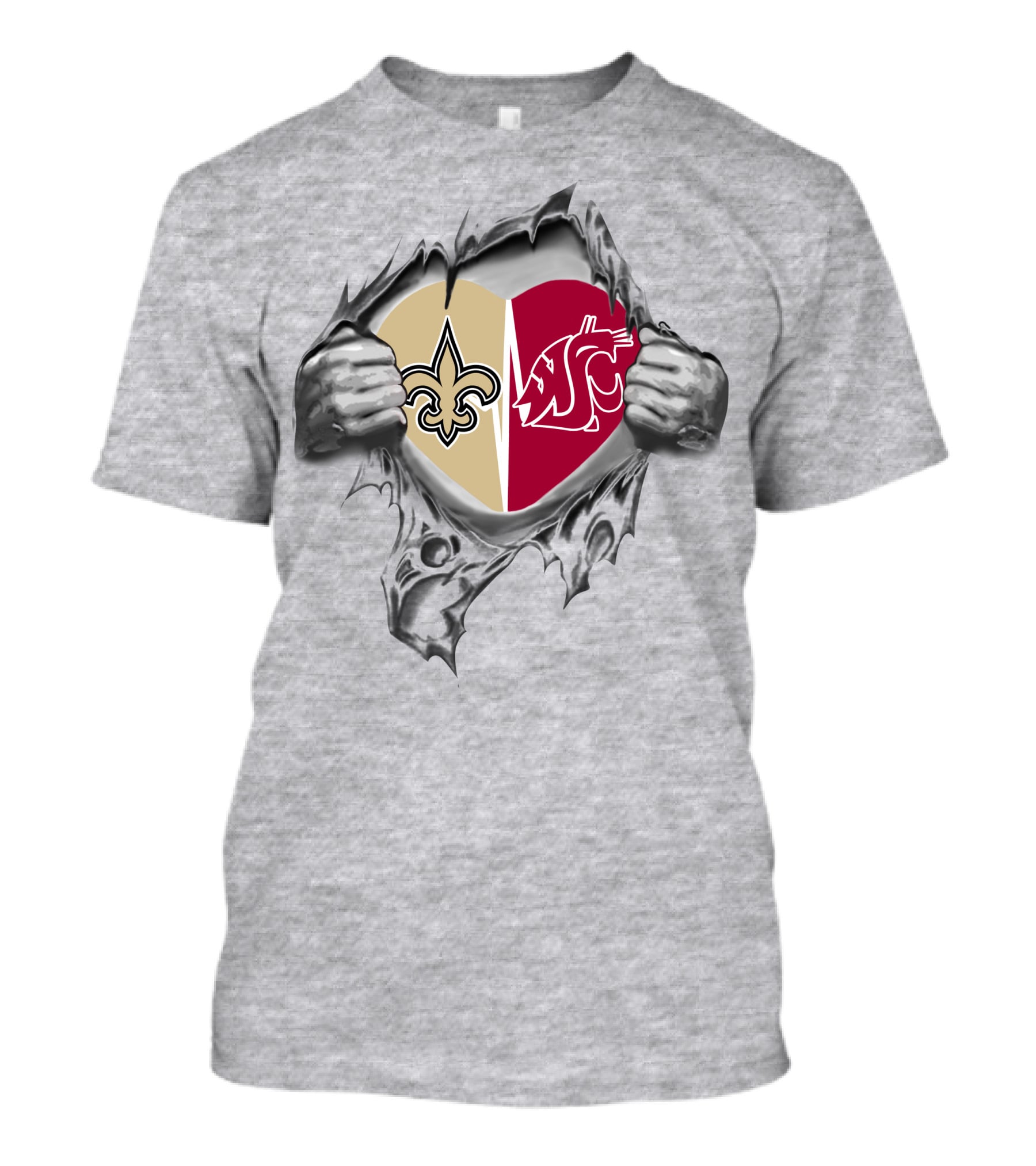 Saints Washington State Cougars Heart It's In My Heart T-Shirt