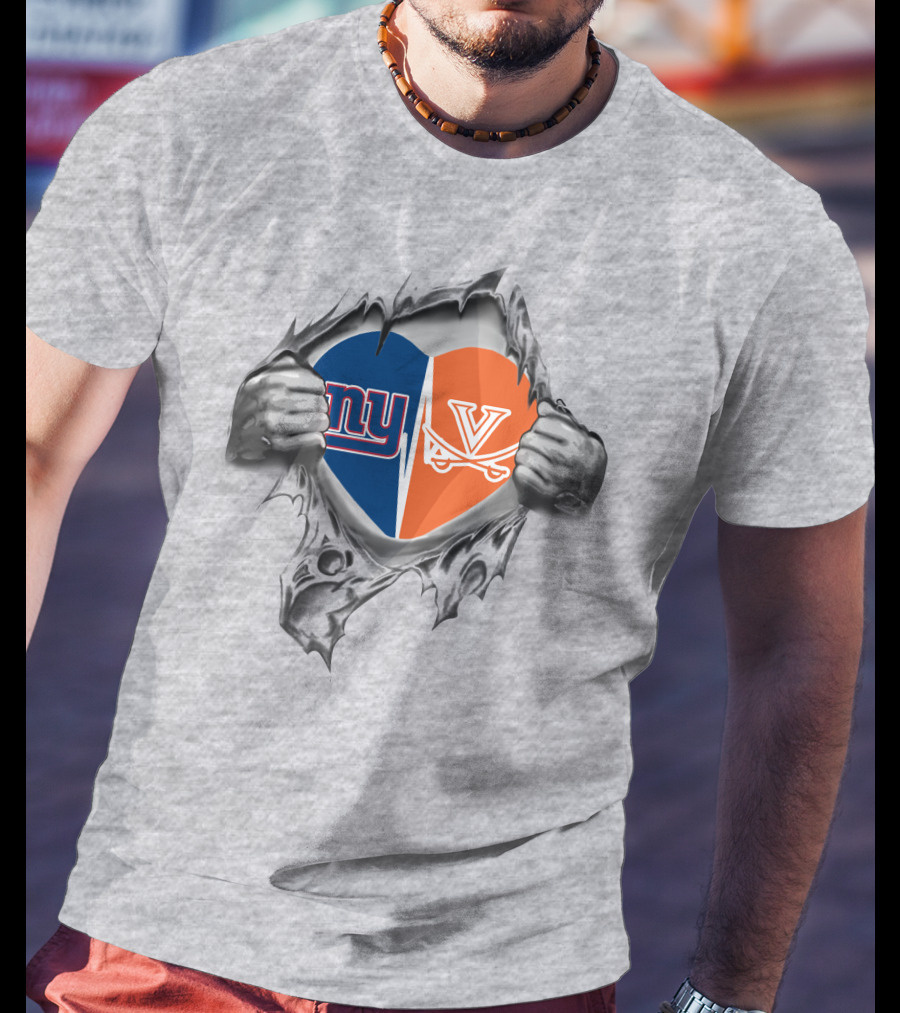 Giants Cavaliers Heart Split T-Shirt
