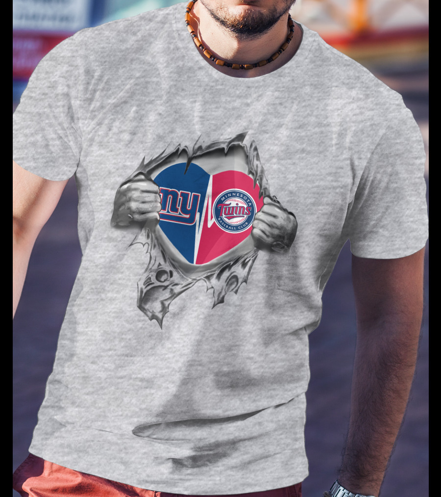 Giants Twins New York Minnesota Heart T-Shirt