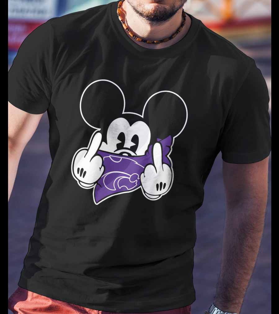 Kansas State Wildcats Mickey Middle Finger Bandana T-Shirt