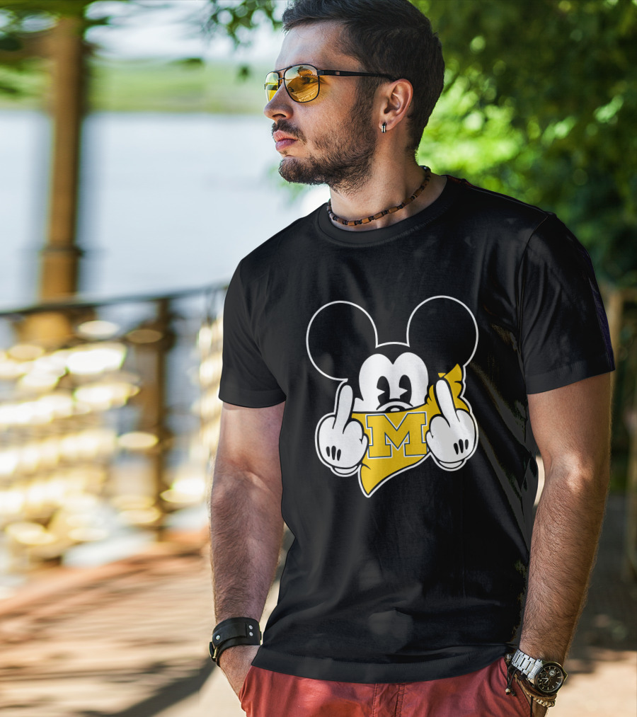 Michigan Wolverines Middle Finger Mickey T-Shirt