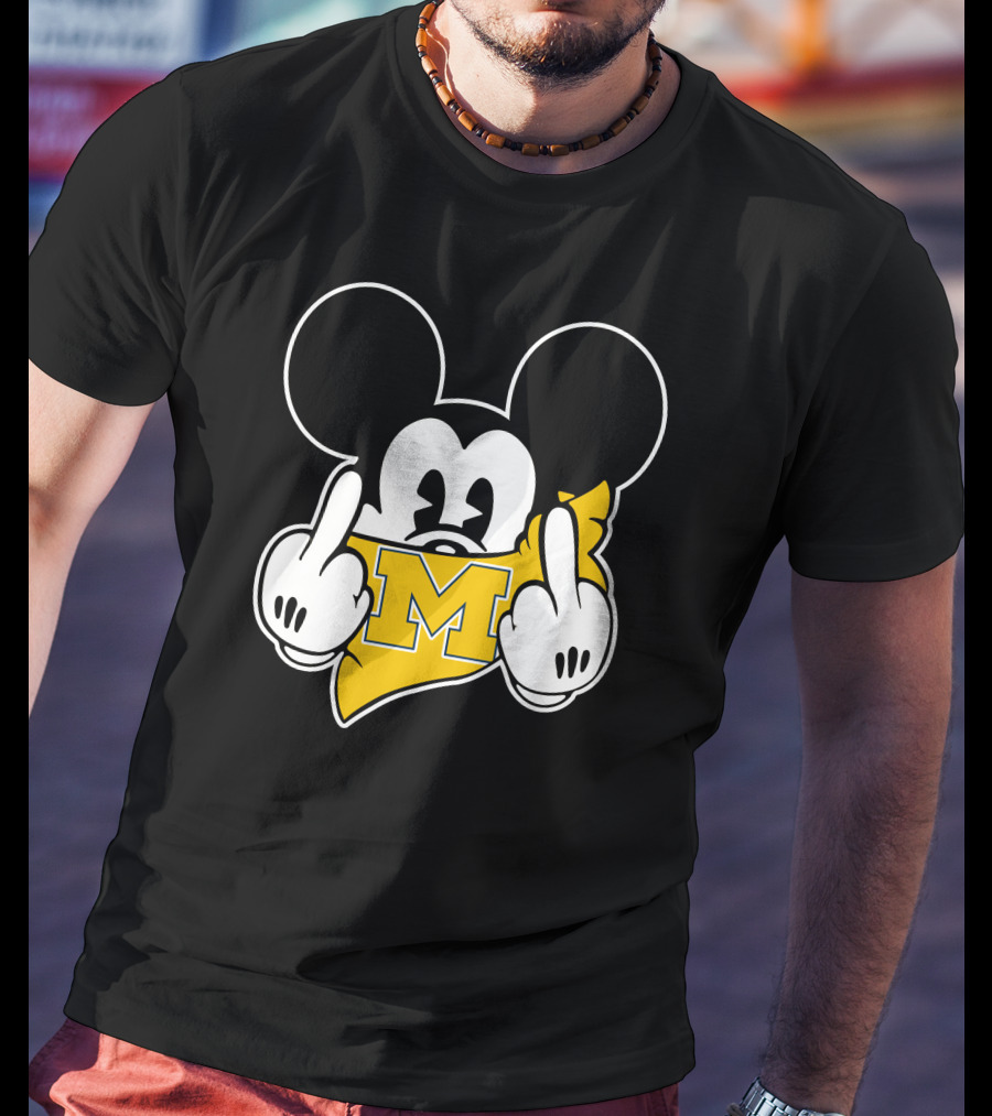 Michigan Wolverines Middle Finger Mickey T-Shirt