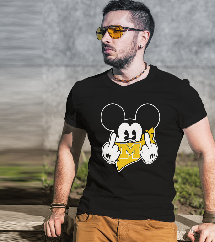 Michigan Wolverines Middle Finger Mickey T-Shirt