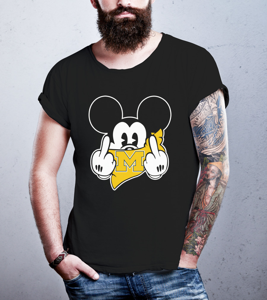Michigan Wolverines Middle Finger Mickey T-Shirt