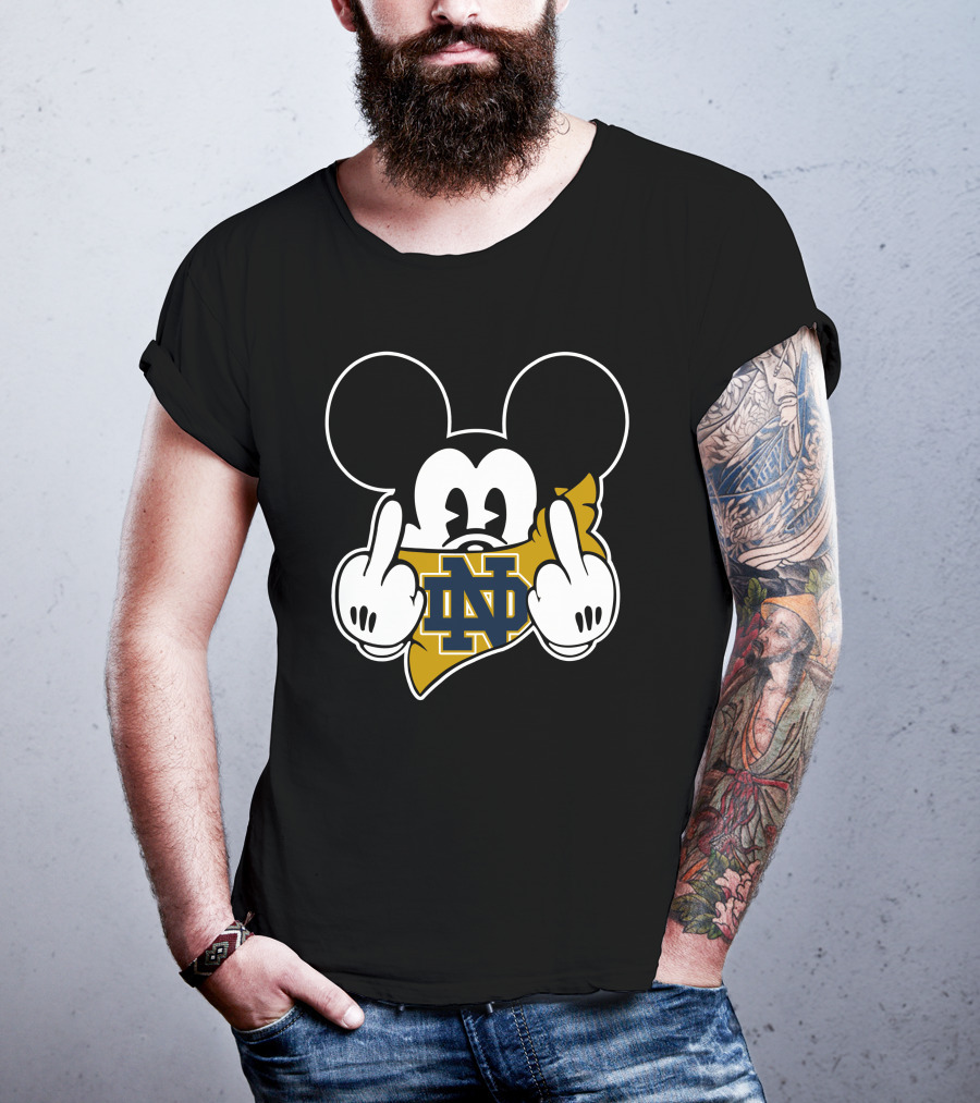Notre Dame Fighting Irish Mickey Mouse Logo Fusion T-Shirt