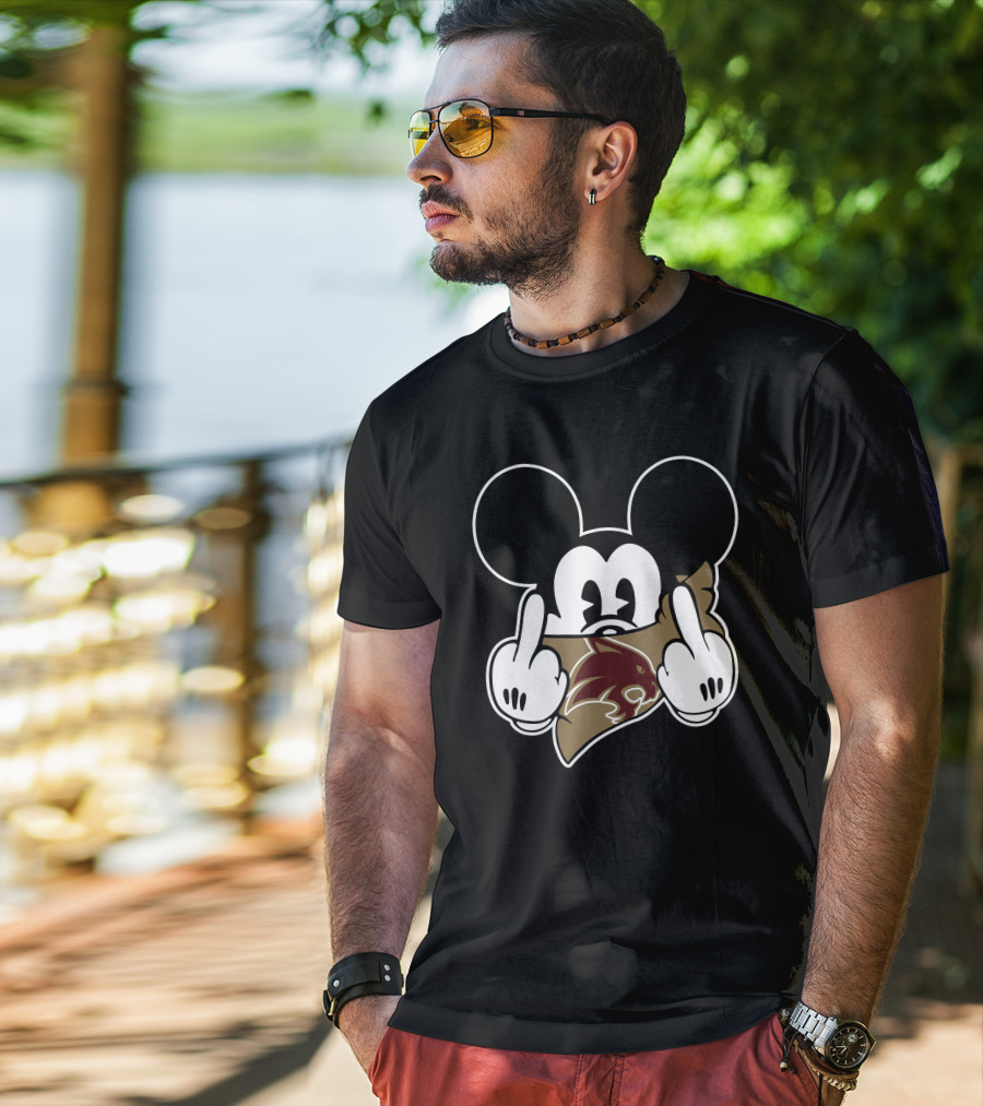 Texas State Bobcats Mickey Middle Finger T-Shirt