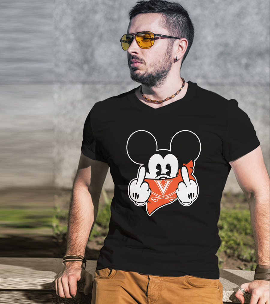 Virginia Cavaliers Mickey Mouse Middle Fingers T-Shirt