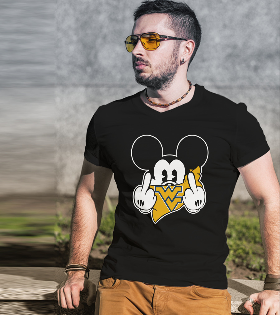 West Virginia Mountaineers Mickey Wv Bandana Gesture T-Shirt