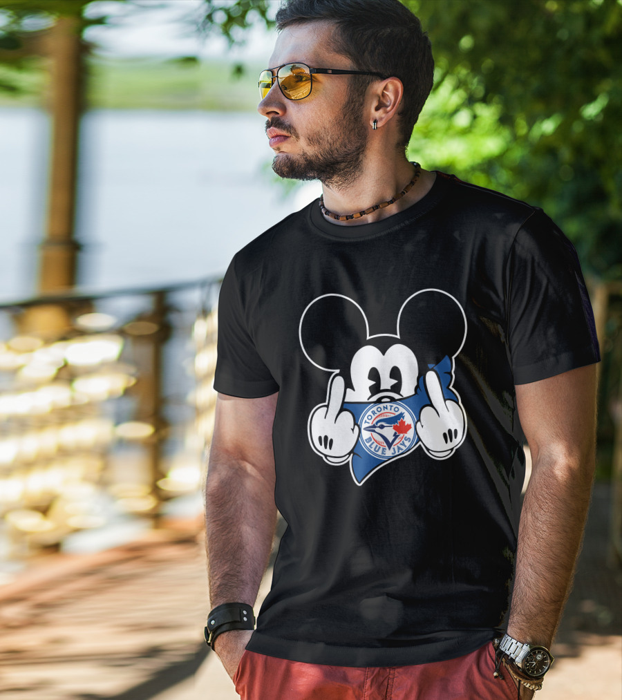 Toronto Blue Jays Mickey Mouse Middle Finger T-Shirt