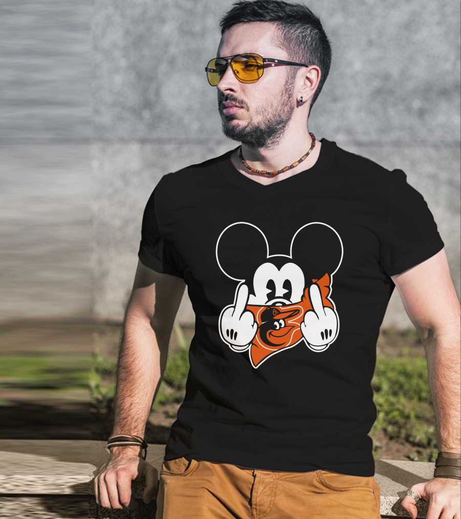 Orioles Mickey Middle Finger Bandana T-Shirt