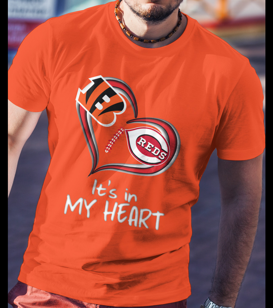 Bengals Reds It's In My Heart T-Shirt