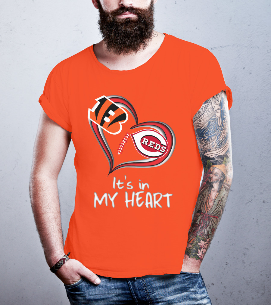 Bengals Reds It's In My Heart T-Shirt