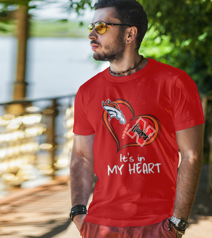 Broncos Huskers It's In My Heart T-Shirt
