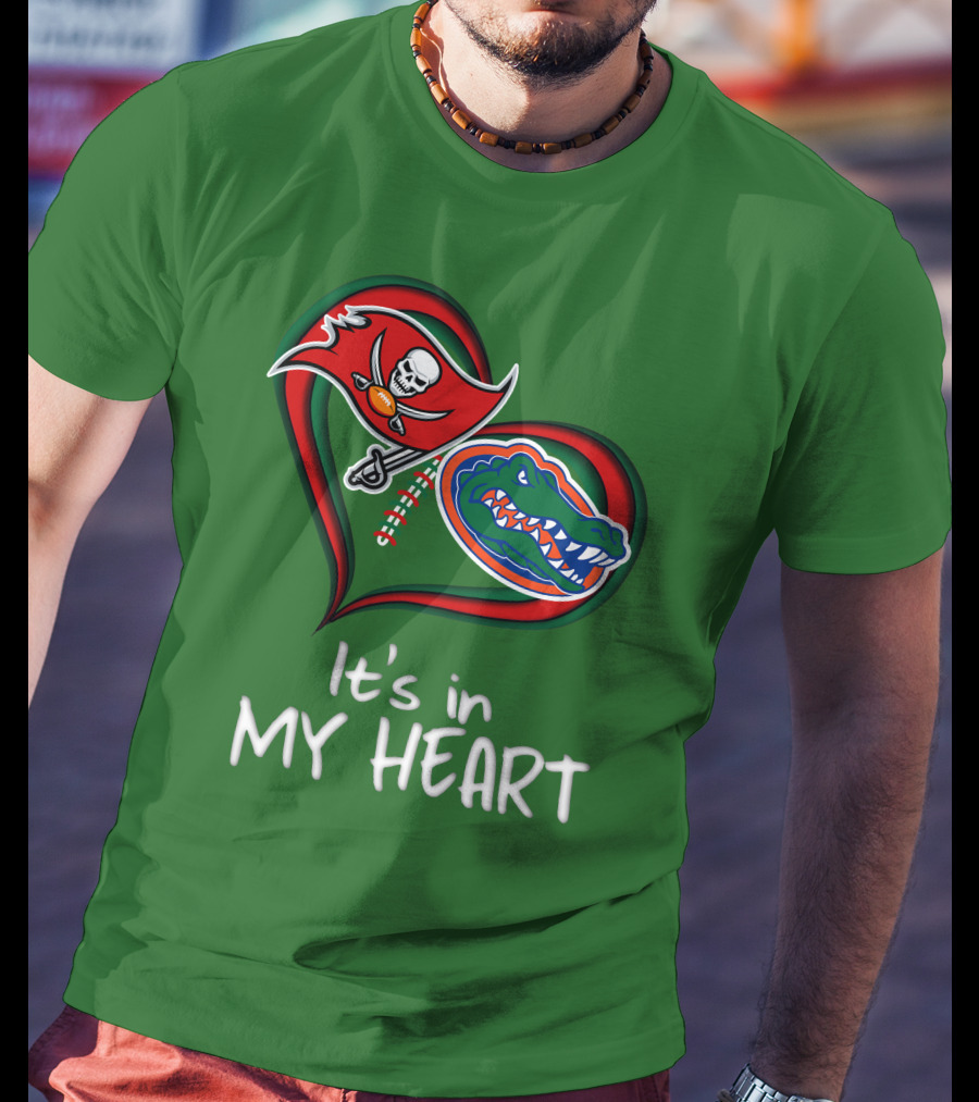 Tampa Bay Buccaneers And Florida Gators It's In My Heart T-Shirt