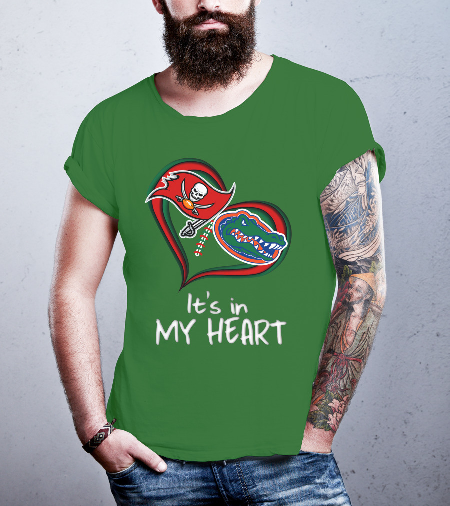 Tampa Bay Buccaneers And Florida Gators It's In My Heart T-Shirt