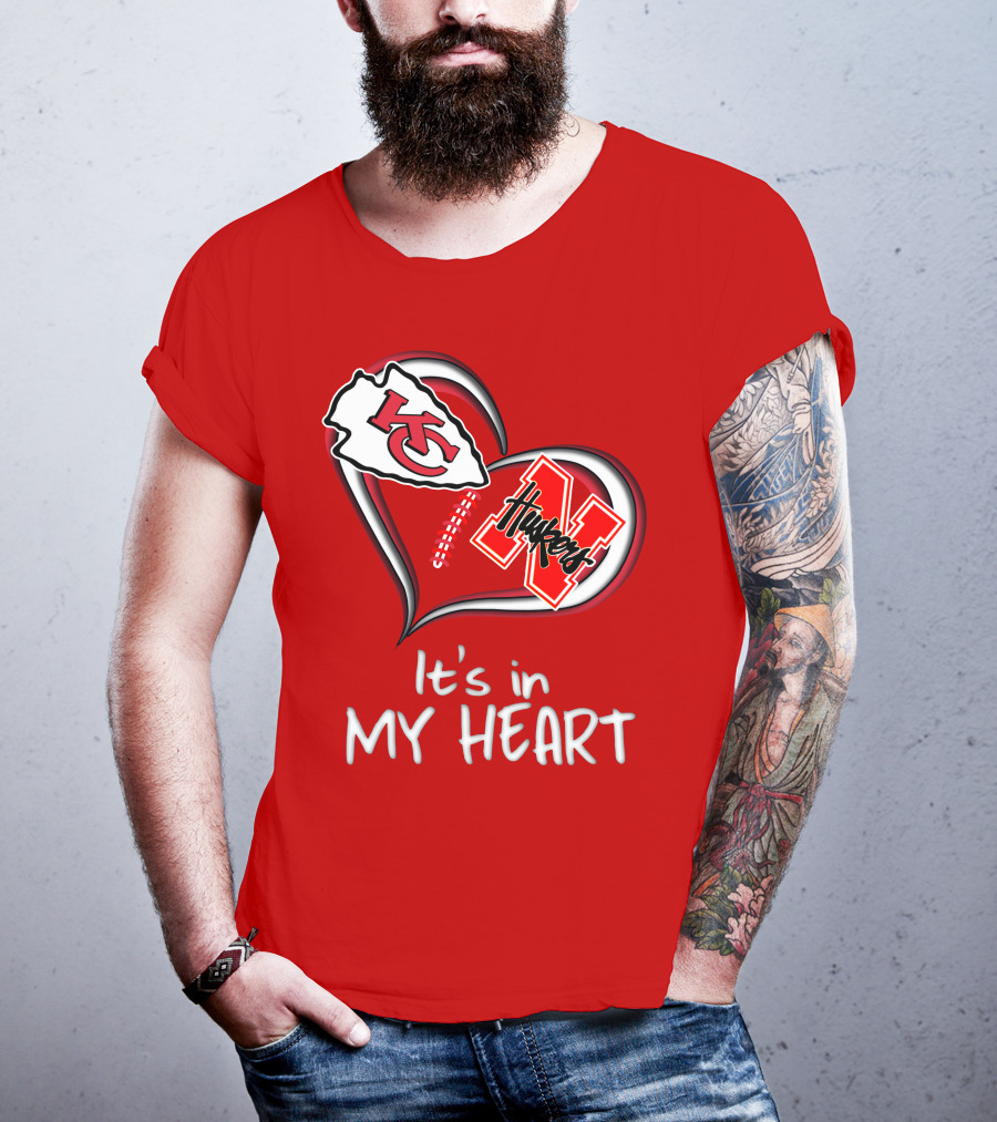 Kansas City Chiefs Nebraska Huskers It's In My Heart T-Shirt