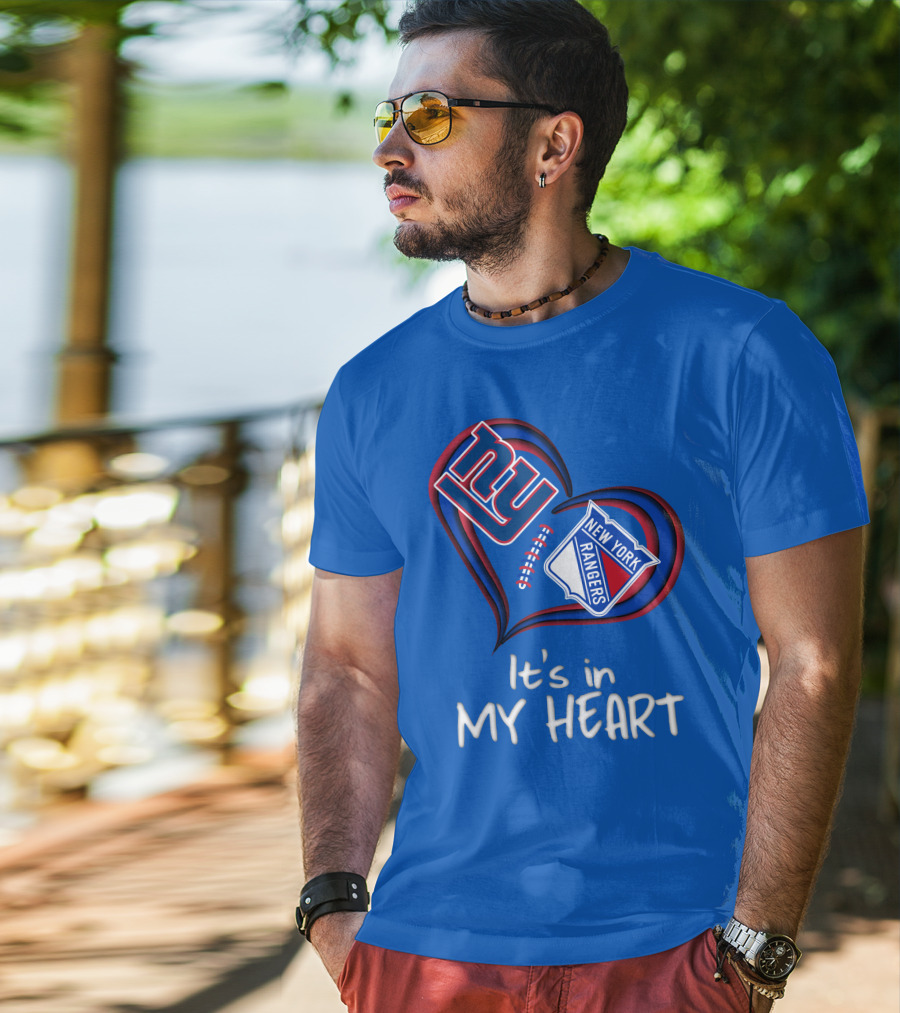 New York Giants And Rangers It's In My Heart T-Shirt
