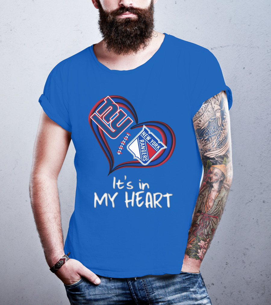 New York Giants And Rangers It's In My Heart T-Shirt