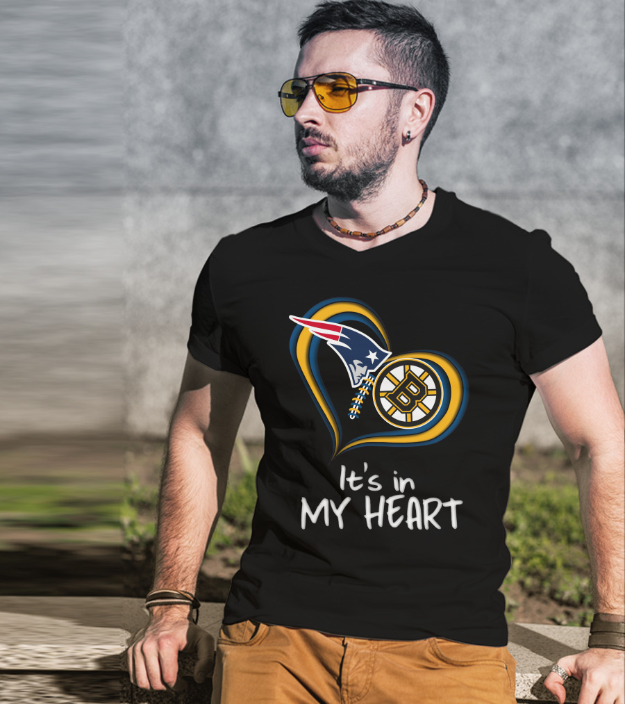 Patriots Bruins It's In My Heart T-Shirt