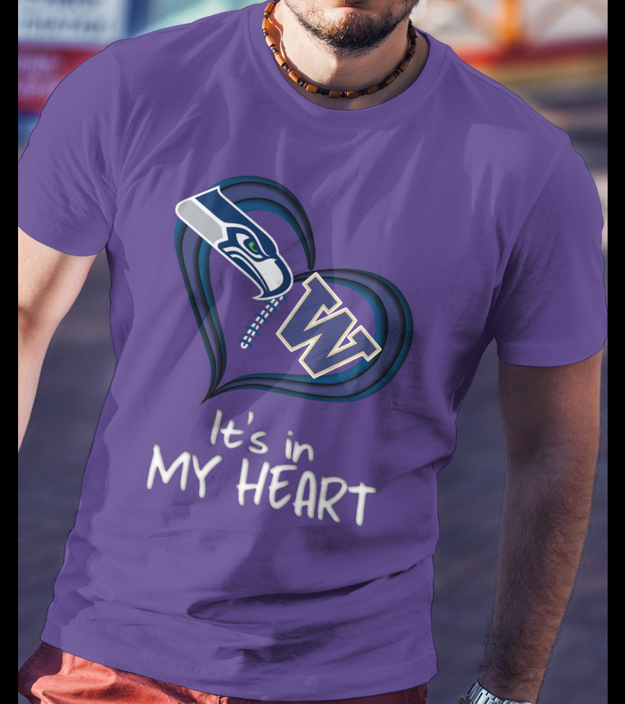 Seahawks Huskies It's In My Heart T-Shirt