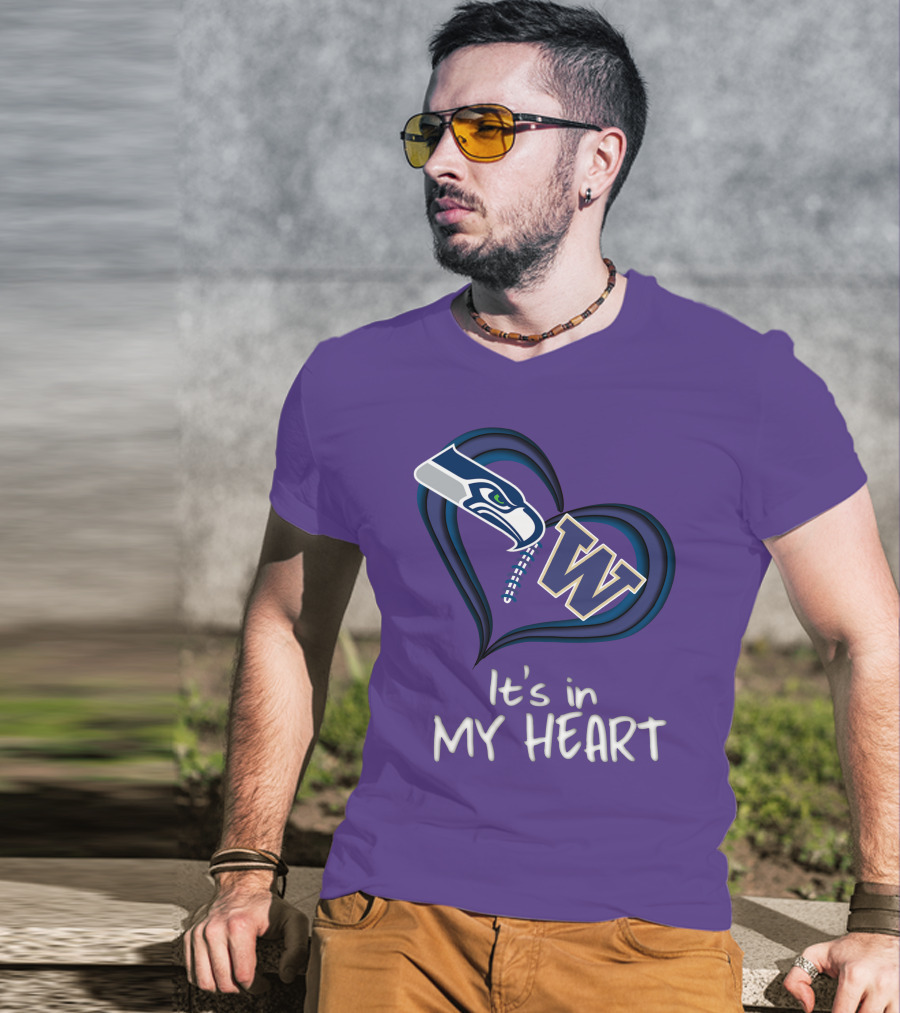 Seahawks Huskies It's In My Heart T-Shirt