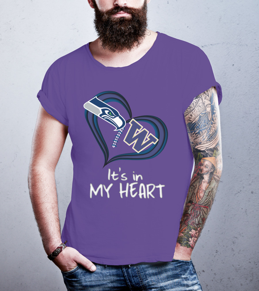 Seahawks Huskies It's In My Heart T-Shirt