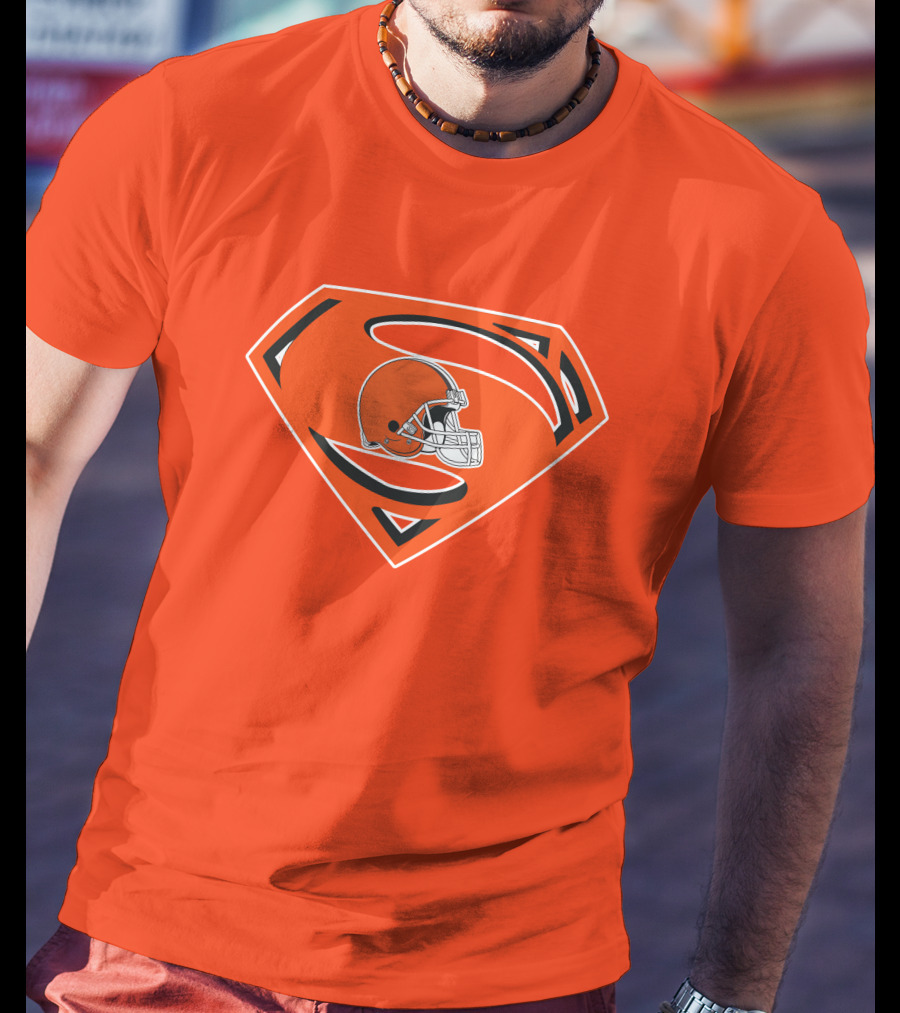 Cleveland Browns Football Helmet Superhero T-Shirt