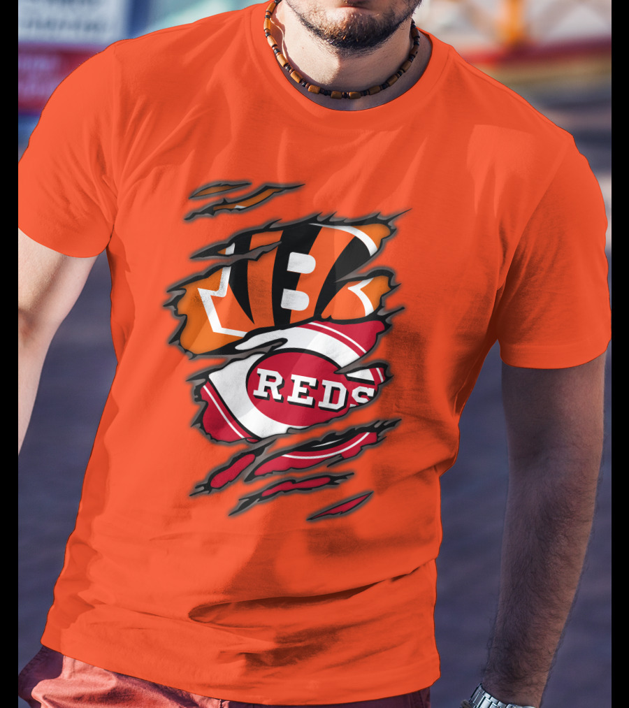 Bengals Reds Cincinnati Sports Claw Marks T-Shirt