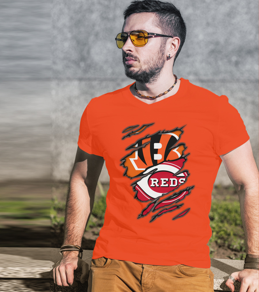 Bengals Reds Cincinnati Sports Claw Marks T-Shirt