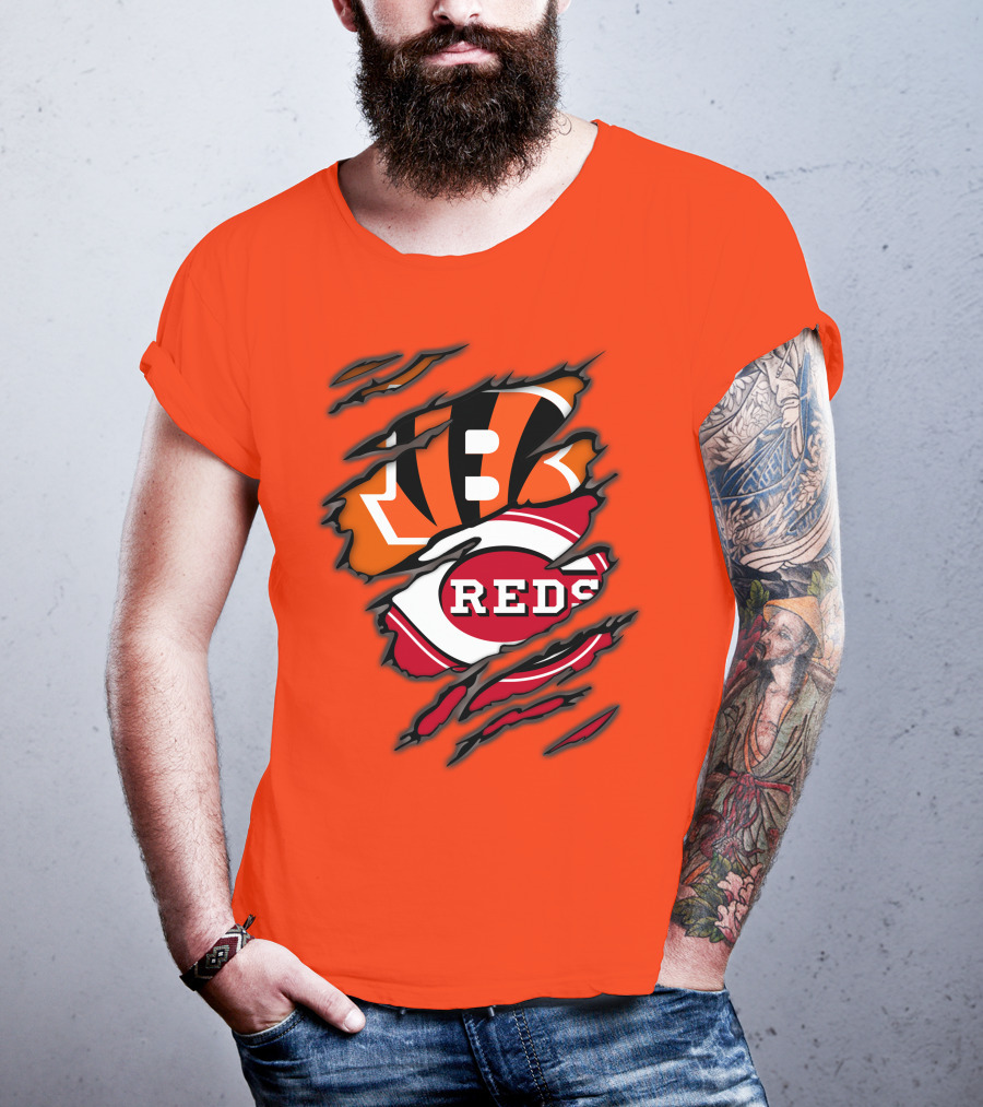 Bengals Reds Cincinnati Sports Claw Marks T-Shirt
