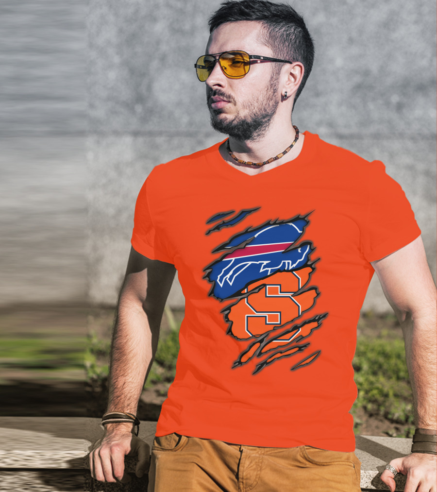 Buffalo Bills Syracuse University Orange Logo Combination T-Shirt